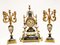 French Clock Set Garniture Candelabras in Floral Porcelain, Set of 3 2