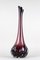 20th Century Bordeaux Red Murano Glass Long Neck Vase, Italy, 1970s 7