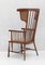 French Arts and Crafts High Back Spindle Wood Winged Armchair, 1900s 6