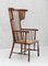 French Arts and Crafts High Back Spindle Wood Winged Armchair, 1900s, Image 9