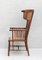 French Arts and Crafts High Back Spindle Wood Winged Armchair, 1900s 5