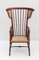French Arts and Crafts High Back Spindle Wood Winged Armchair, 1900s 1