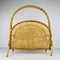 Vintage Bamboo and Vienna Straw Magazine Rack, 1960s, Image 2