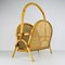 Vintage Bamboo and Vienna Straw Magazine Rack, 1960s, Image 1