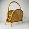 Vintage Bamboo and Vienna Straw Magazine Rack, 1960s 6