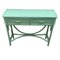 Vintage Wicker Console Table in Green 1