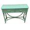 Table Console Vintage en Osier Vert 3