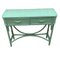 Vintage Wicker Console Table in Green 3