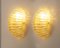 Italienische Vintage Wandlampen aus Bernsteinfarbenem Muranoglas mit Messingstruktur, 1990er, 2er Set 2