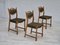 Vintage Danish Chairs in Wool and Oak, 1950s, Set of 3, Image 1