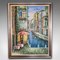 Escena callejera veneciana, años 90, grande al óleo sobre lienzo, enmarcado, Imagen 1