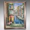 Venetian Street Scene, 1990s, Large Oil on Canvas, Framed 1