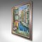 Escena callejera veneciana, años 90, grande al óleo sobre lienzo, enmarcado, Imagen 3