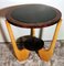 Art Deco Italian Round Coffee Table with Dark Glass in the style of Paolo Buffa, 1950s 2