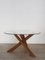 Italian Glass and Wood Table in the style of Mario Bellini, 1980s 2