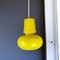 Mid-Century Modern Portuguese Canary Yellow Opaline Glass Hanging Lamp, 1970s 1