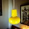 Mid-Century Modern Portuguese Canary Yellow Opaline Glass Hanging Lamp, 1970s 2