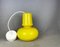 Mid-Century Modern Portuguese Canary Yellow Opaline Glass Hanging Lamp, 1970s, Image 6