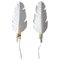 Glass Wall Lights in Pearly White Murano, 2000, Set of 2 1