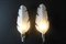 Glaswandlampen aus perlweißem Muranoglas, 2000, 2 . Set 10