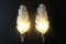 Glaswandlampen aus perlweißem Muranoglas, 2000, 2 . Set 9