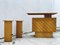 Mini Bar & Modern Style Pine Stools, Spain, 1970s, Set of 3, Image 1