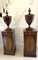 Antique George III Mahogany Inlaid Wine Urns, 1800, Set of 2 2