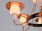 Danish Modern Six Arm Chandelier in Copper and Opaline Glass, 1960s, Image 8