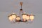 Danish Modern Six Arm Chandelier in Copper and Opaline Glass, 1960s, Image 13