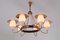 Danish Modern Six Arm Chandelier in Copper and Opaline Glass, 1960s, Image 5