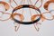 Danish Modern Six Arm Chandelier in Copper and Opaline Glass, 1960s, Image 15
