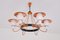 Danish Modern Six Arm Chandelier in Copper and Opaline Glass, 1960s, Image 2