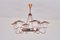 Danish Modern Six Arm Chandelier in Copper and Opaline Glass, 1960s, Image 4