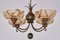 Vintage Swedish Hanging Light in Brass and Marbled Glass, 1927, Image 2