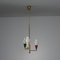 Italian Brass Chandelier with Modern Design and Colorful Metal Accents, 1950s 3