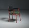 Mid-Century Italian Red Lacquered Iron Desk Chair, 1950s, Image 4