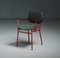 Mid-Century Italian Red Lacquered Iron Desk Chair, 1950s, Image 1