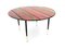 Round Coffee Table with Red Striped Glass Top, Italy, 1950s 1