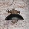 Lámparas colgantes de fábrica industriales vintage de hierro fundido y esmalte negro, Imagen 4