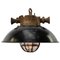 Vintage Industrial Factory Pendant Light in Black Enamel and Cast Iron 1