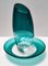 Postmoderner Teal Murano Glas Teller & Vase von La Murrina, Italien, 1970er, 2er Set 4