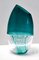 Postmoderner Teal Murano Glas Teller & Vase von La Murrina, Italien, 1970er, 2er Set 9