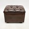 Vintage Leather Foot Stool, 1950, Image 2