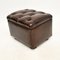 Vintage Leather Foot Stool, 1950, Image 3