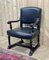 Fauteuil en Bois Noirci et Recouvert de Cuire Noir, 1950s 3