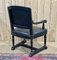 English Armchair in Blackened Wood and Covered with Black Bake, 1950s 5