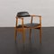 Vintage Danish Teak Chair in Black Vinyl Fabric, 1950s 1