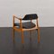 Vintage Danish Teak Chair in Black Vinyl Fabric, 1950s 6