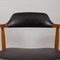 Vintage Danish Teak Chair in Black Vinyl Fabric, 1950s 7