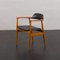 Vintage Danish Teak Chair in Black Vinyl Fabric, 1950s 5